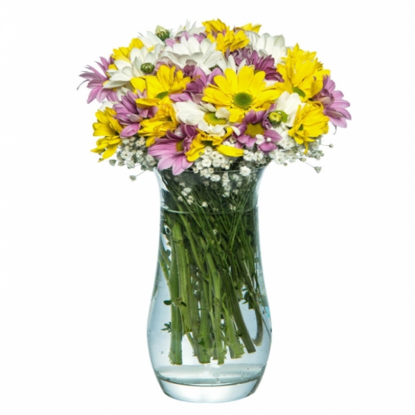  Antalya Çiçekçiler Konik Vazoda Renkli Kasımpatılar