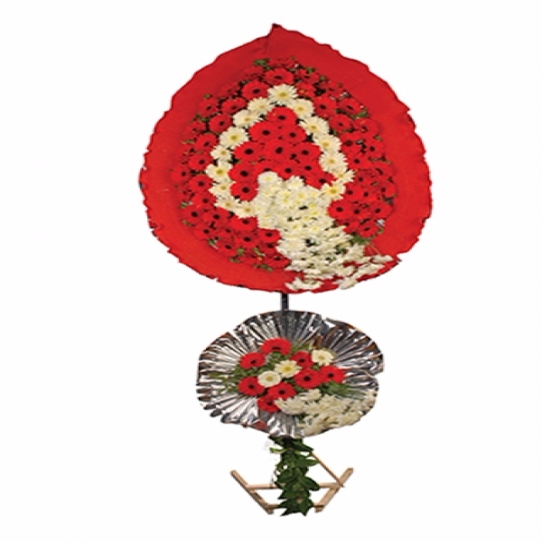  Antalya Çiçek Siparişi Düğün ve Açılış Çiçeği 4 (İki Katlı Çelenk)